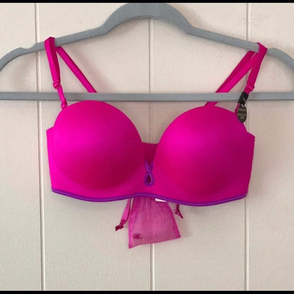 Victoria Secret Bombshell padded strapless hot pink 34B NWT